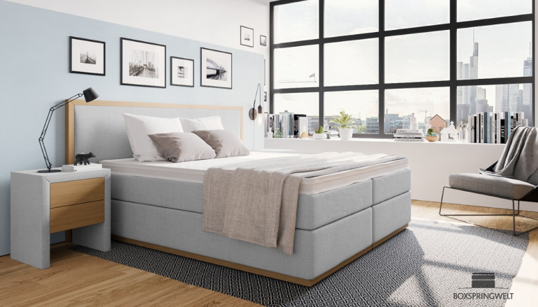 Boxspringbett Max 180 x 200 cm in Board Zink