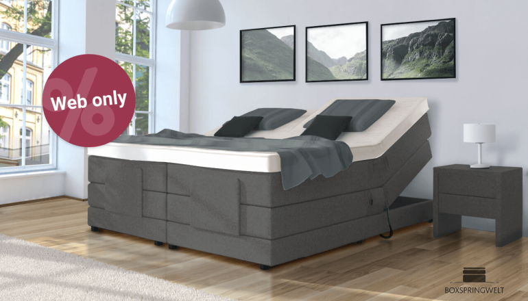Elektrisches Boxspringbett Mike 180x200 in Anthrazit