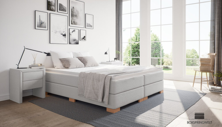 Boxspringbett Hugo in Board Zink