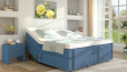 Boxspringbett Hilda 200 x 200 cm mit Motor in Blau