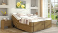 Boxspringbett Hilda 200 x 200 cm mit Motor in Hellbraun
