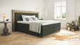 Boxspringbett Diego 200 x 200 cm in Leder Dunkelgrün