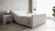Boxspringbett Sven 200 x 200 cm mit Motor in Weiß-Grau