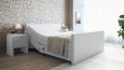 Boxspringbett Sven 200 x 200 cm mit Motor in Grau-Silber