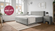 Boxspringbett Charly 180 x 200 in Grau; Kopfteil bündig