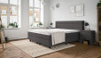 Boxspringbett Charly 180 x 200 in Anthrazit; Kopfteil mit Seitenüberstand