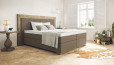Boxspringbett Diego 200 x 200 cm in Leder Hellbraun