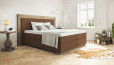 Boxspringbett Diego 200 x 200 cm in Leder Goldbraun