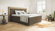 Boxspringbett Diego 200 x 200 cm in Leder Braun