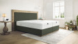 Boxspringbett Carlos 180 x 200 cm in Leder Dunkelgrün