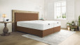 Boxspringbett Carlos 180 x 200 cm in Leder Goldbraun