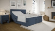 Mikrofeder Boxspringbett Gabriel 180 x 200 cm in Mine Denim