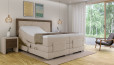 Boxspringbett Daniel in Luca Beige – Kopfteil mit Rauten