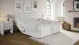 Mikrofeder Boxspringbett Gabriel 180 x 200 cm in Mine Weiß