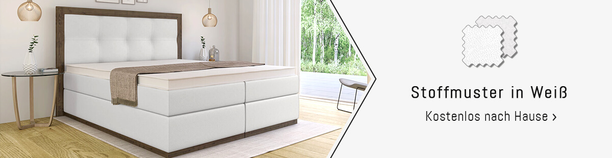 Stoffmuser für Boxspringbetten in Weiss