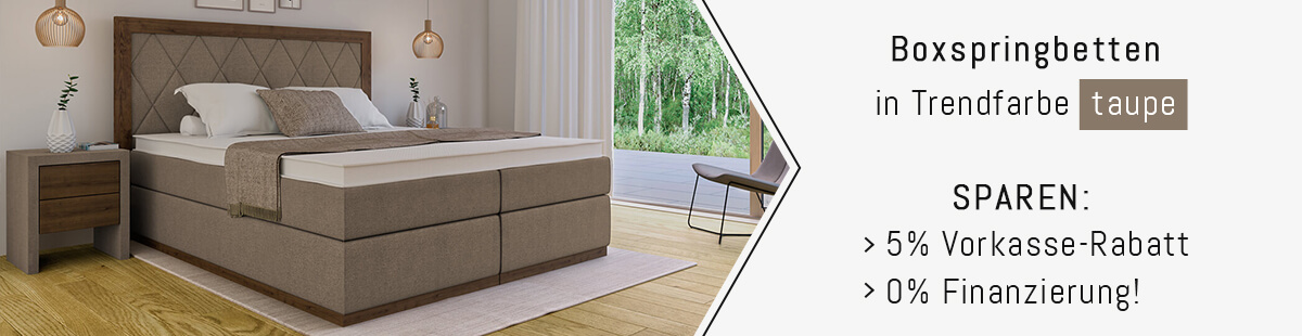 Boxspringbetten in Taupe