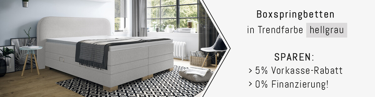 Boxspringbett Hellgrau