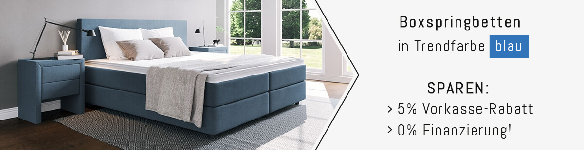 Boxspringbetten in Blau