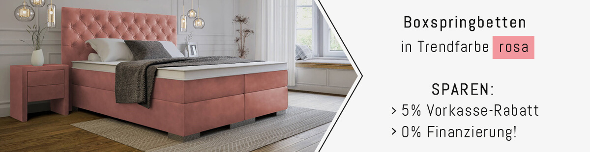 Boxspringbetten in Rosa